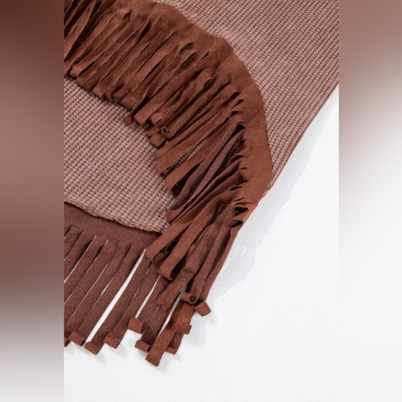 LAST ONE Waffle Fringed Sweater for Women - Picture 8 of 13